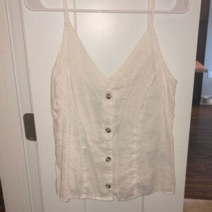Linen button down tank